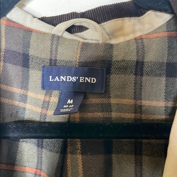 Lands' End Tan Military Field Coat with Sturdy Cotton Blend - Picture 2 of 3